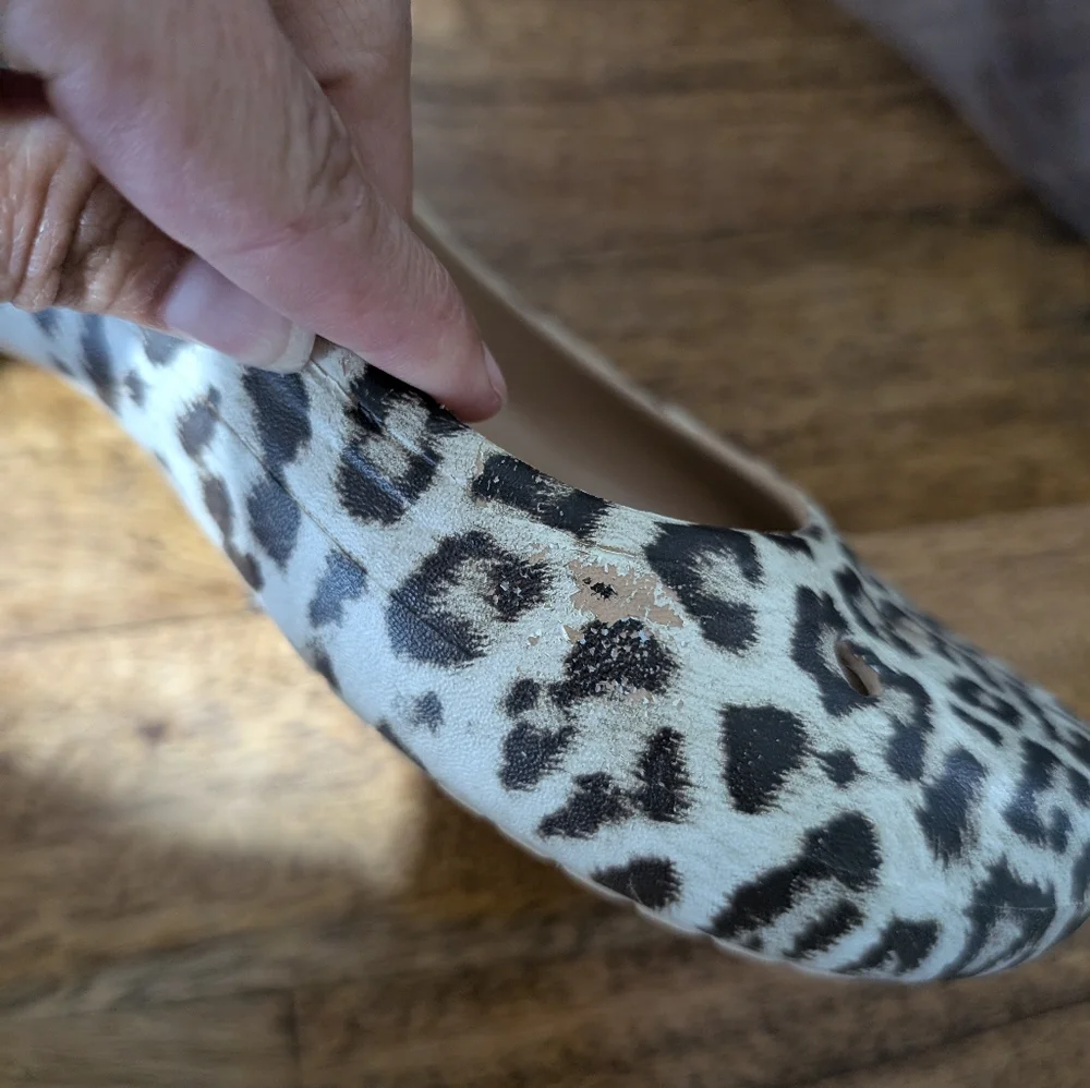 Crocs Kadee Leopard‎ Print Slingback Ballet Flats Size7